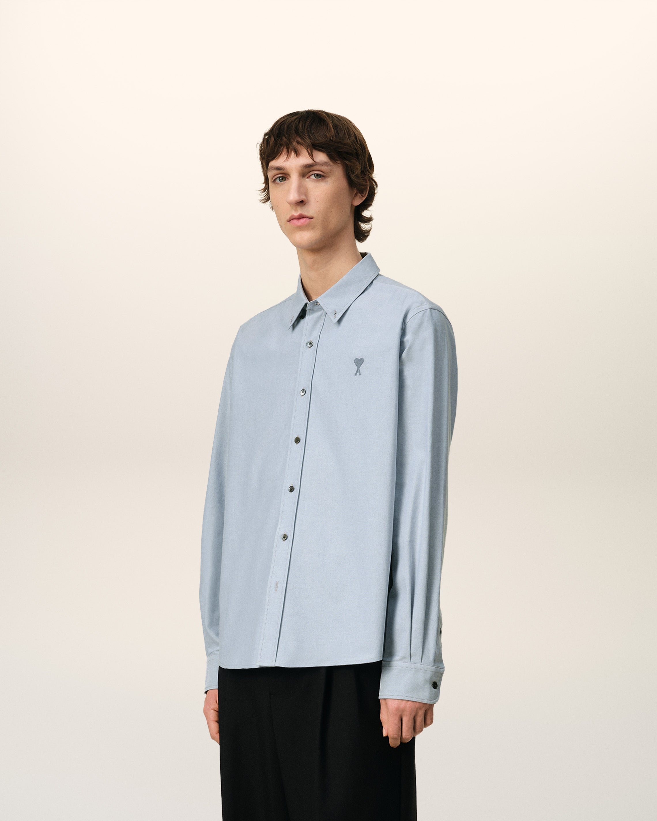 BLUE COTTON BUTTON-DOWN AMI DE CŒUR SHIRT - 6