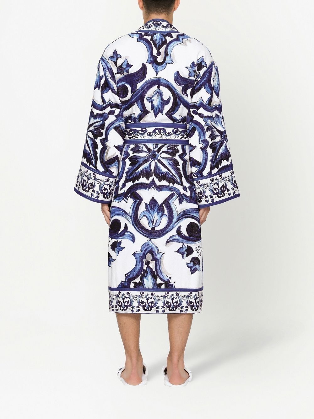 graphic-print long sleeve bathrobe - 5