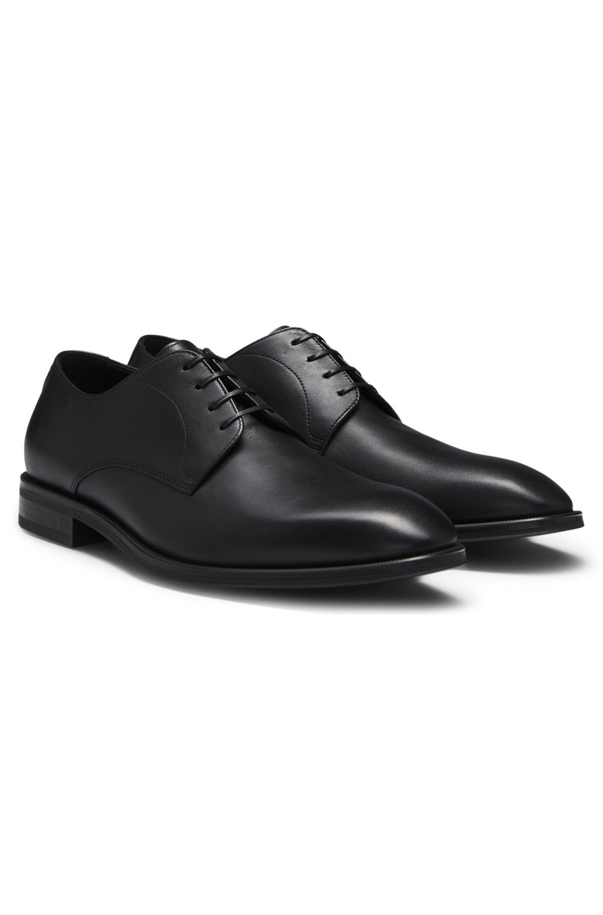 LEATHER DERBY SHOES WITH STITCHING DETAILS - 2