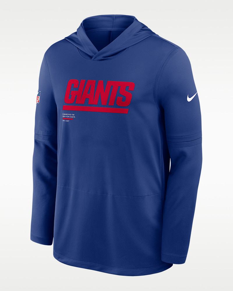 New York Giants Pure Fury Sideline Men's Nike Dri-FIT NFL Long-Sleeve Hooded Top 1