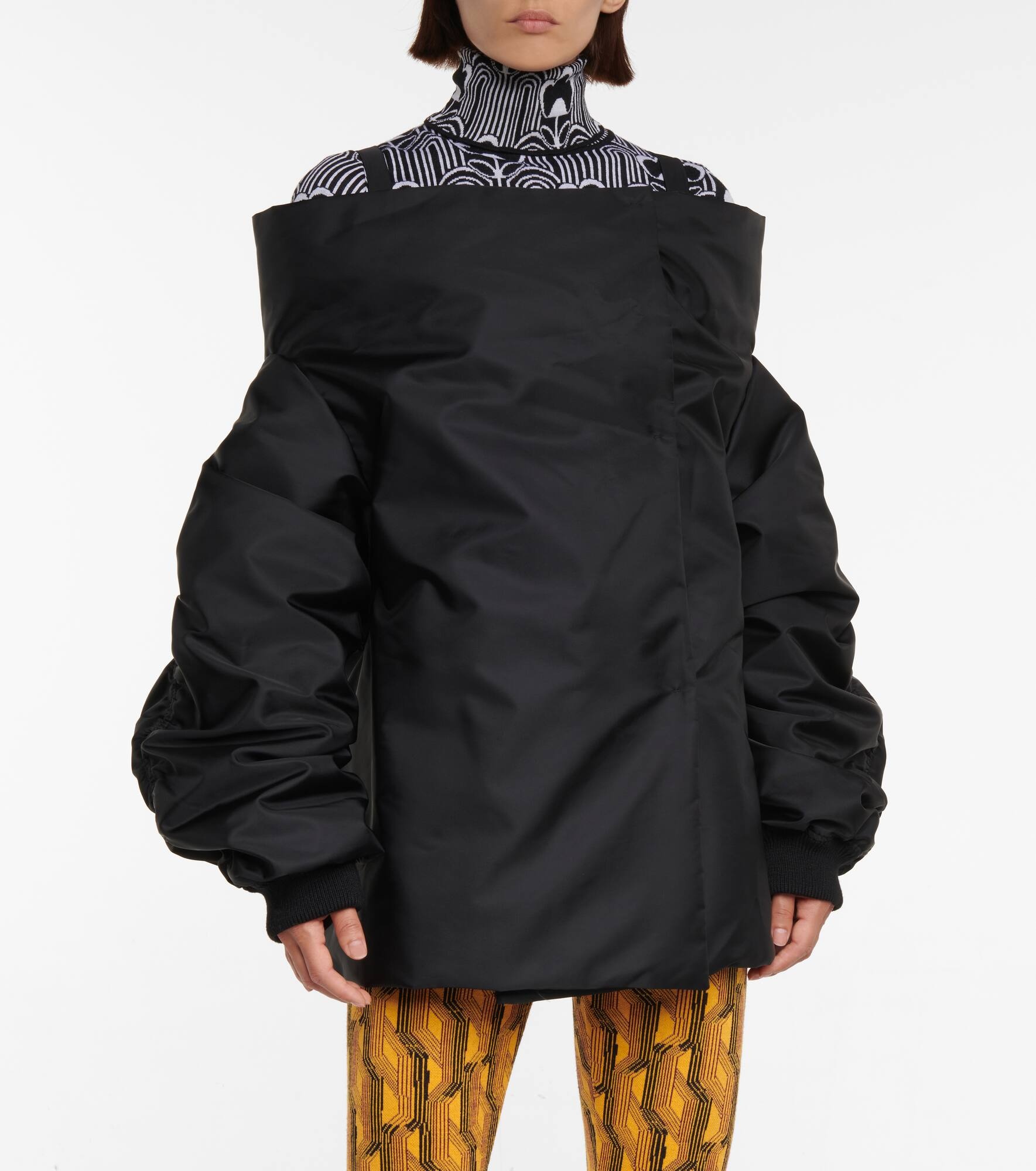 Nylon off-the-shoulder jacket - 4