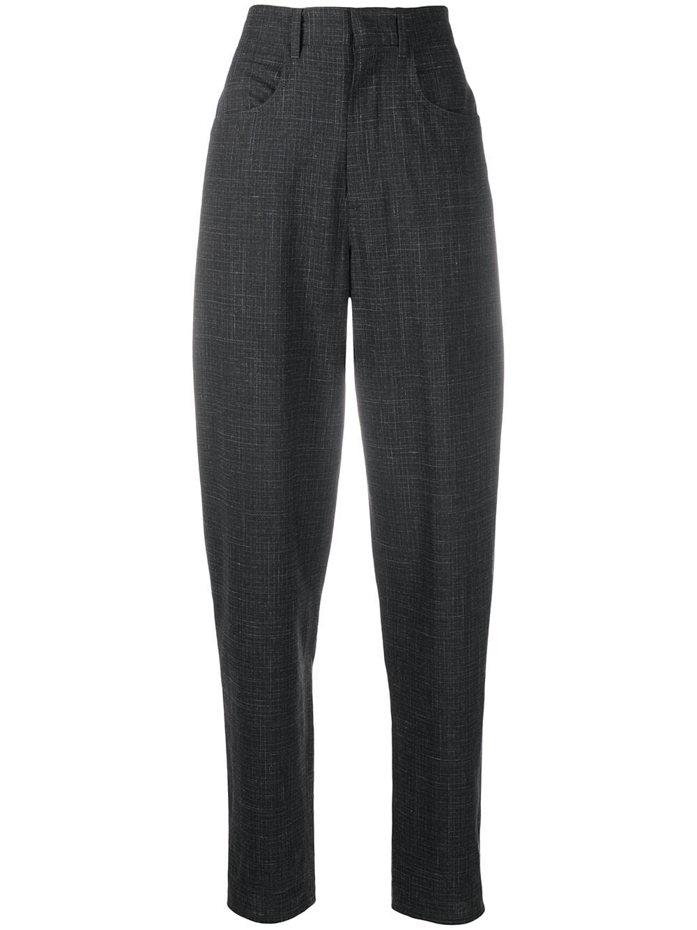 cross-hatch-print tailored trousers - 1