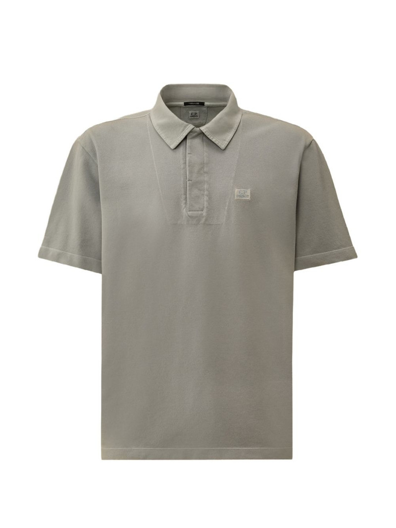 24/1 piquet-button short-sleeve logo-patch cotton polo shirt 1