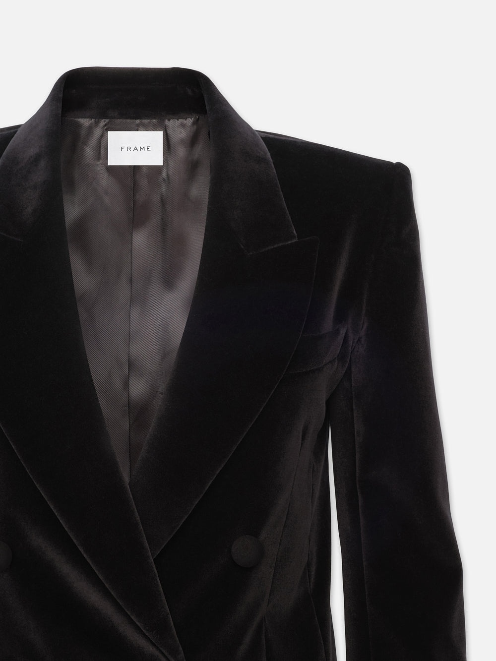 Double Breasted Slim Blazer in Black - 2