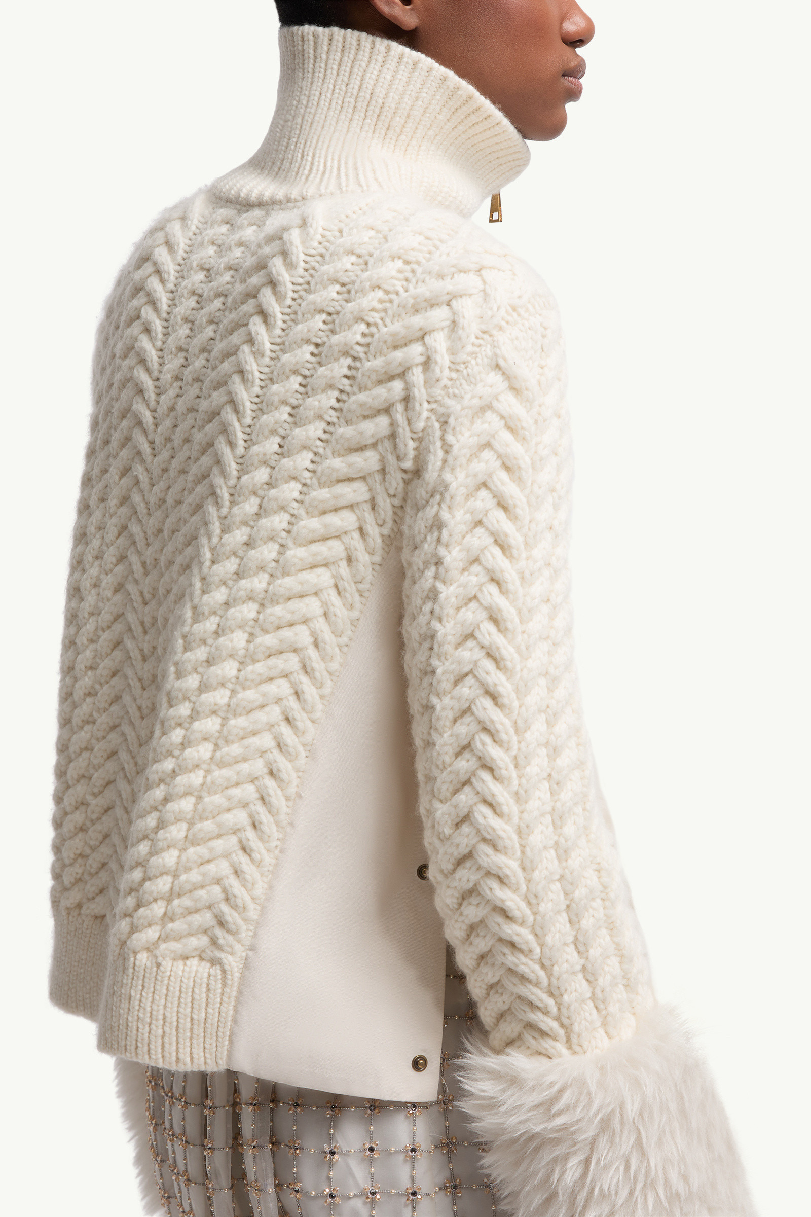 Wool Blend Zip-Up Cardigan - 6