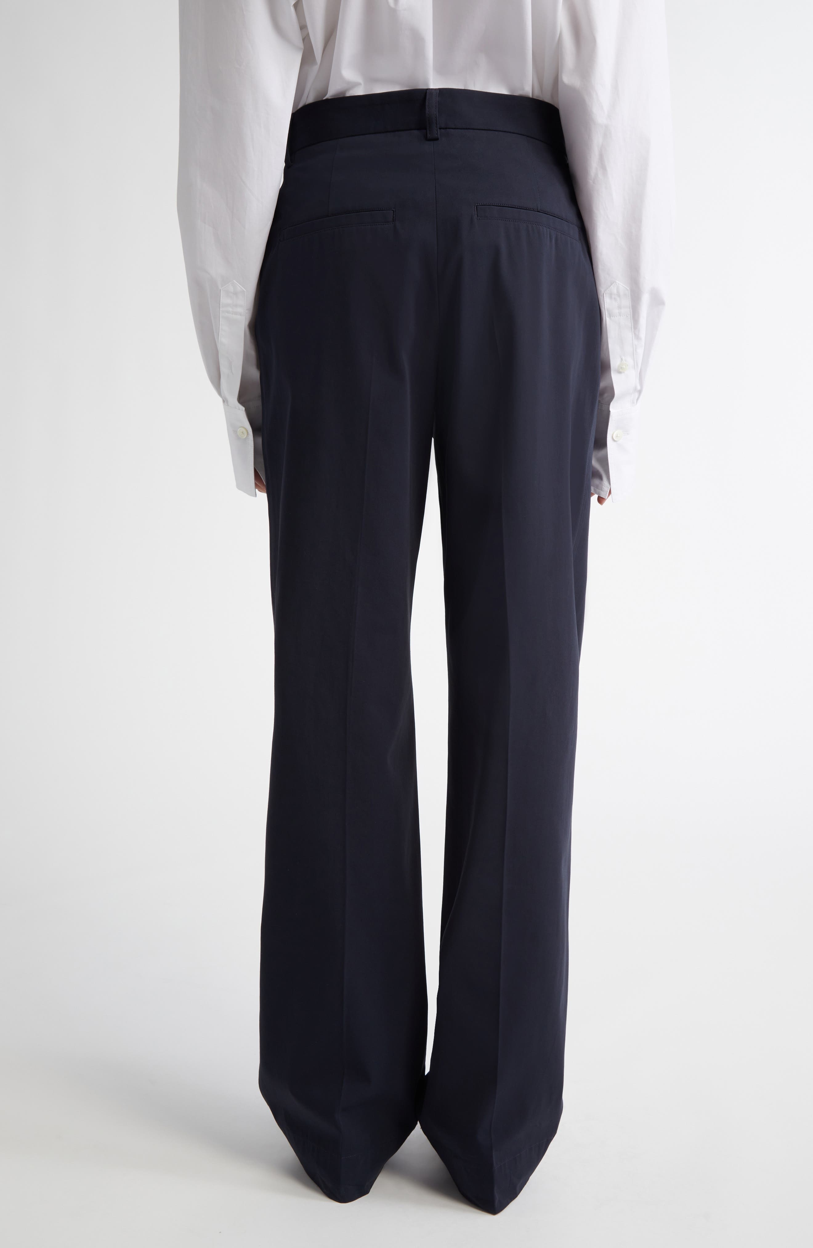 TOTEME Pleated Straight Leg Trousers in Nightfall at Nordstrom - 3