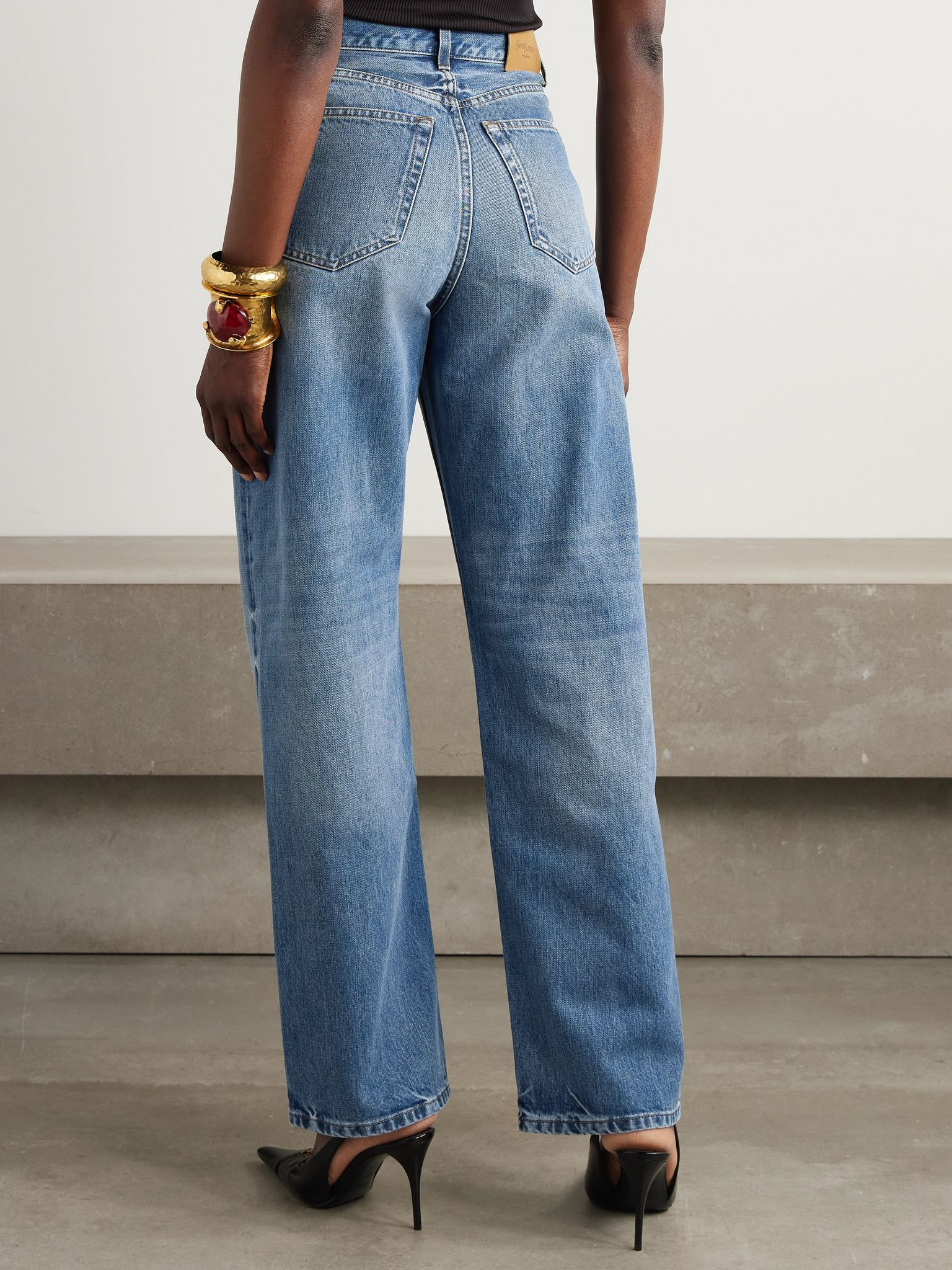 High-rise wide-leg jeans Mid denim - 4