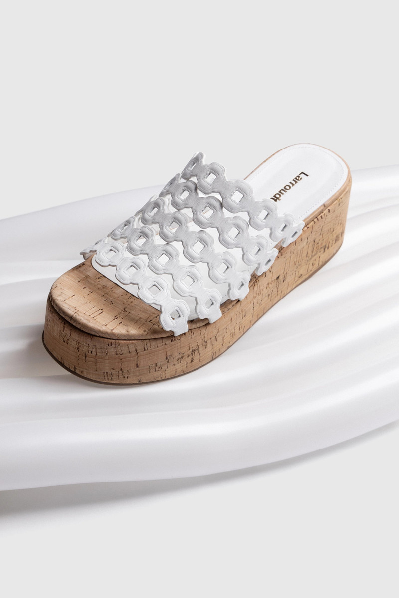 Larroudé Charli Mule In White Leather outlook