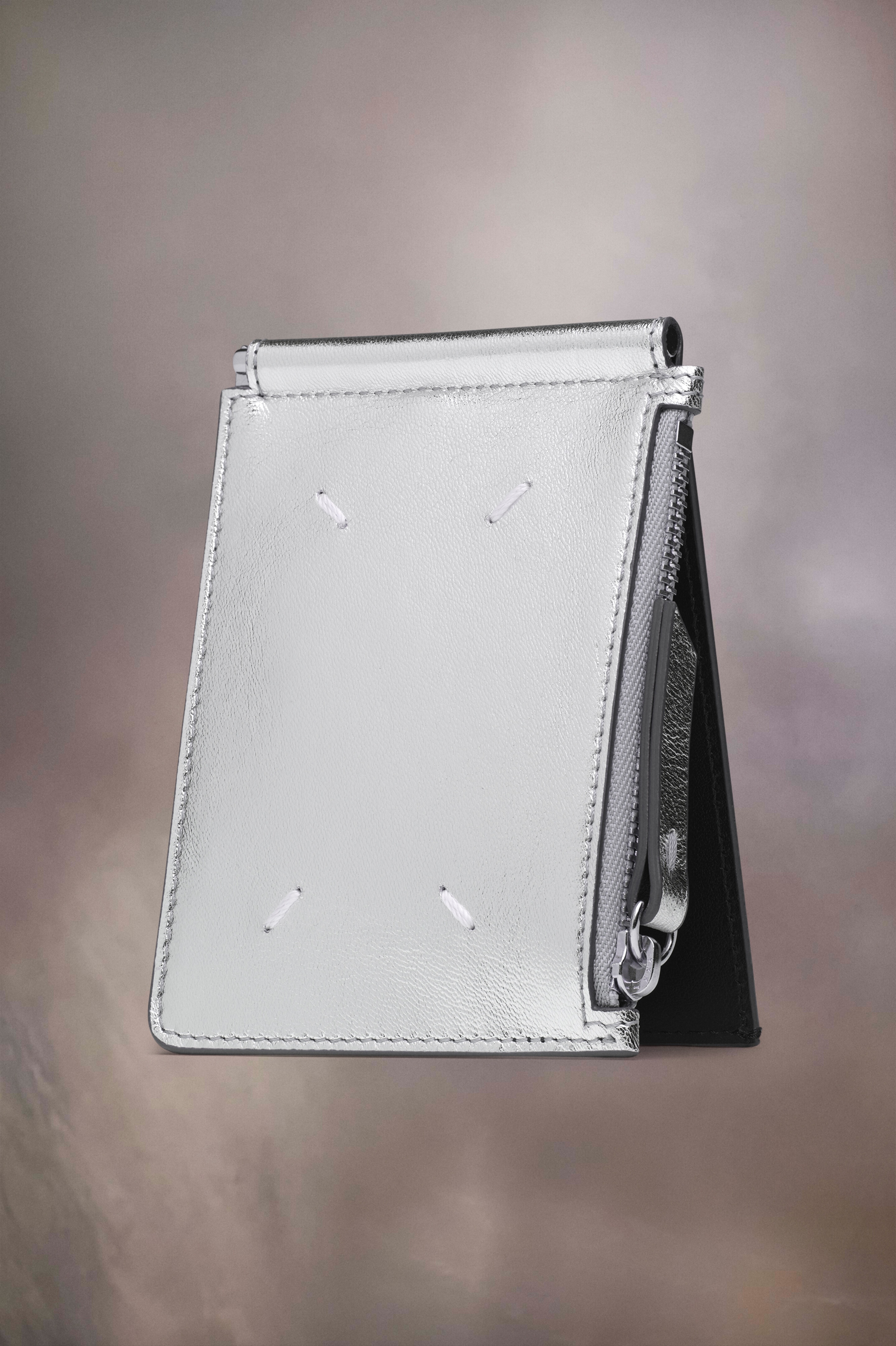 Metallized leather four stiches wallet - 4