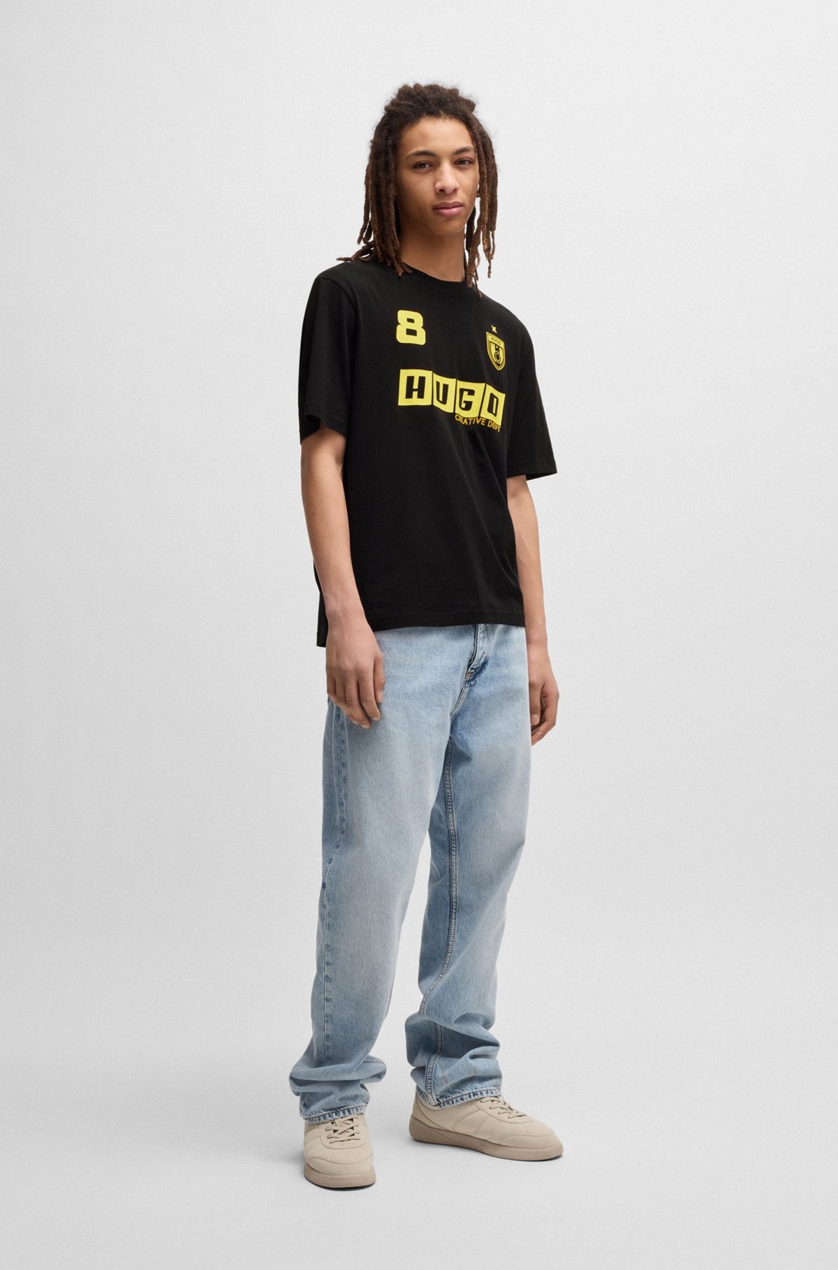 COTTON-JERSEY T-SHIRT WITH FOOTBALL-INSPIRED PRINTS - 4