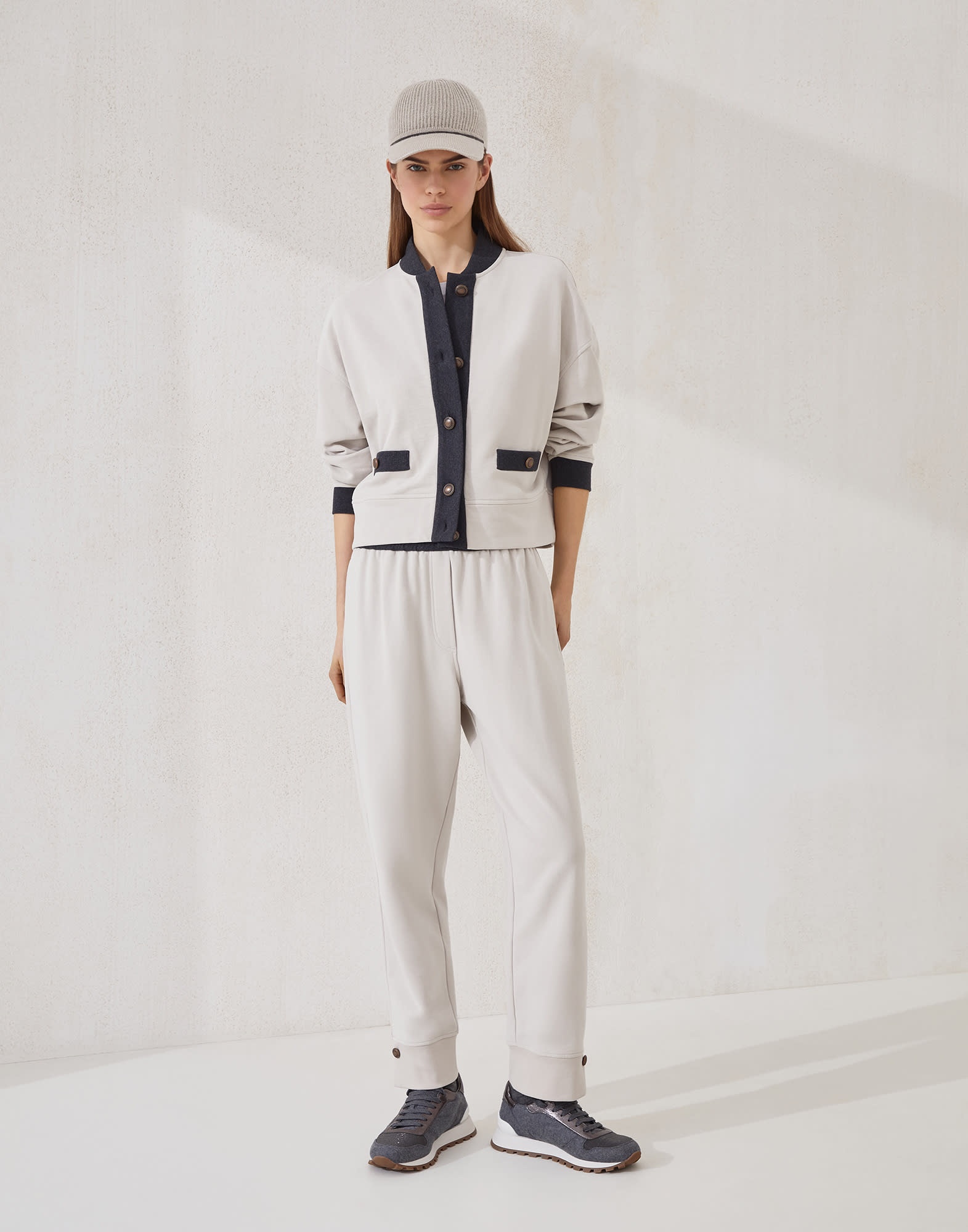 Cotton smooth French terry trousers - 4