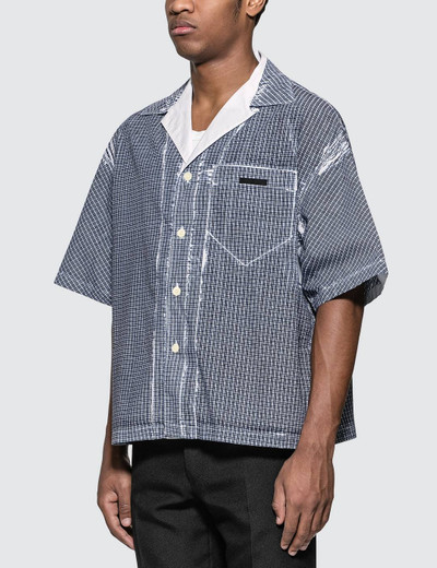 Prada Stencil Check Poplin Bowling Shirt outlook