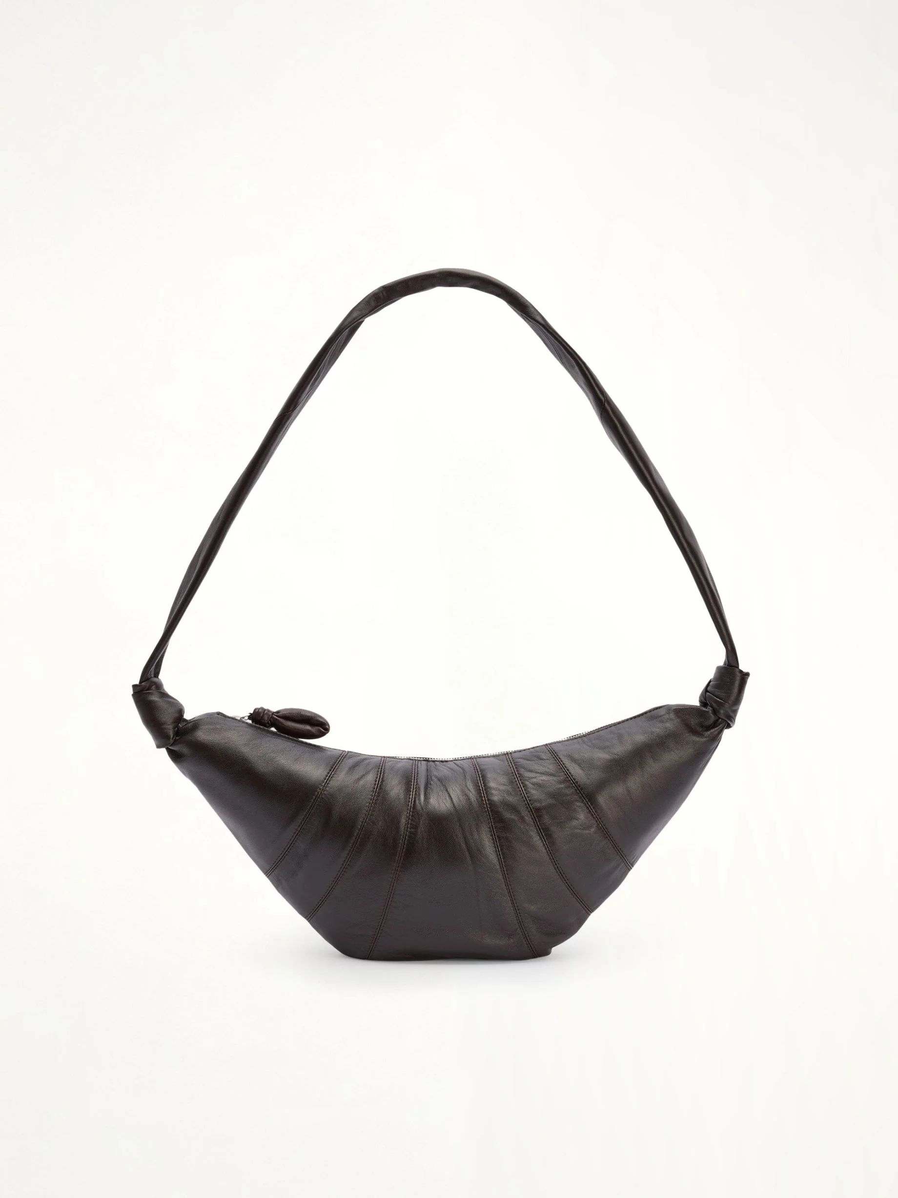 Lambskin Medium Croissant Bag in Dark Chocolate - 1