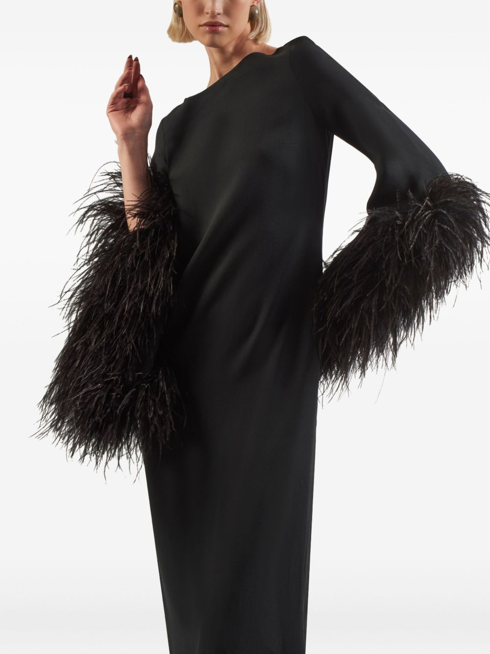 Del Lago feather-embellished midi dress - 5