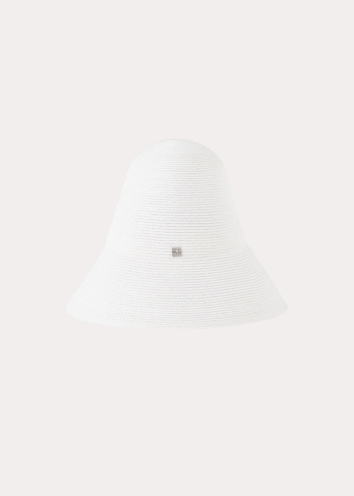 Woven paper straw hat white - 6