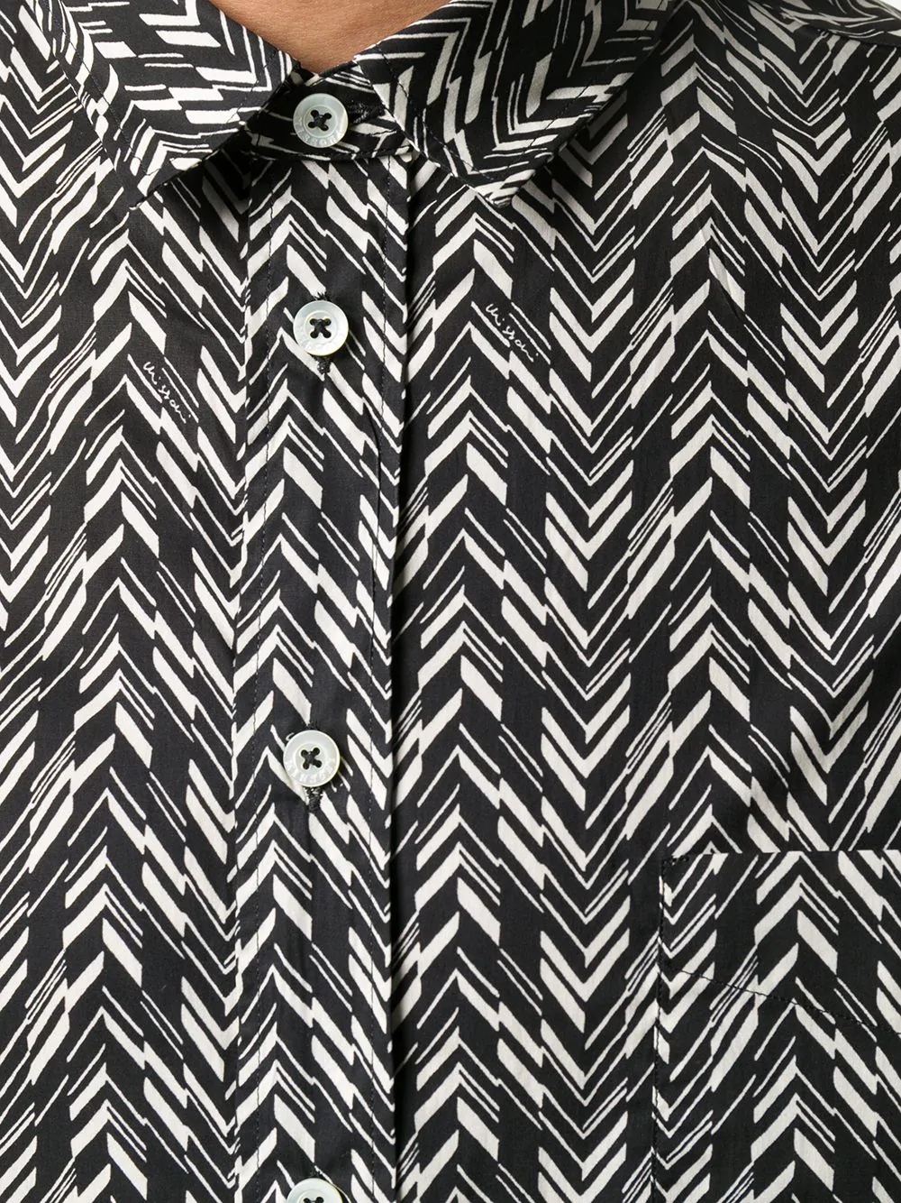 chevron-print cotton shirt - 5