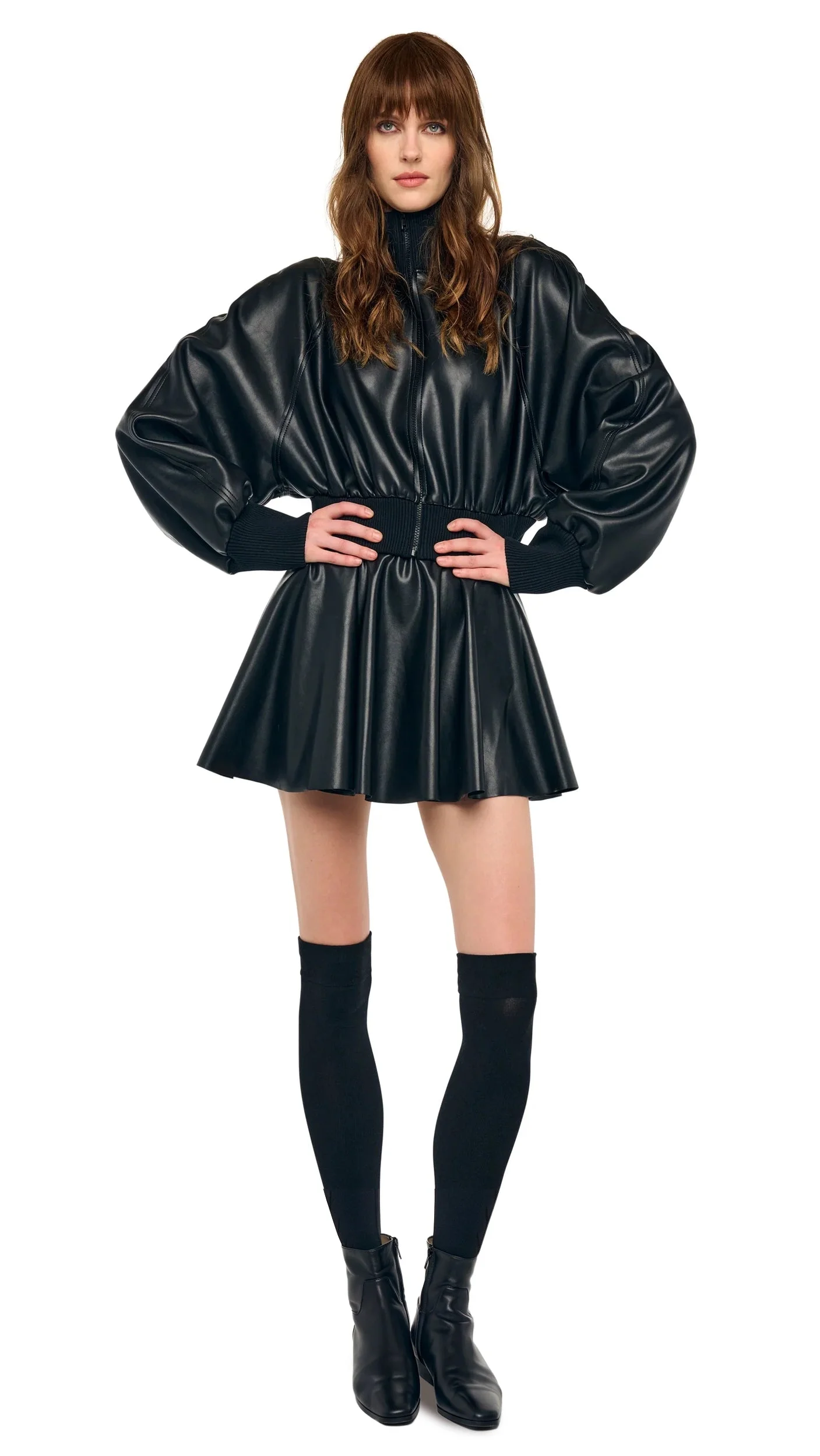 CROPPED OVERSIZED TURTLE BOMBER JACKET - 1