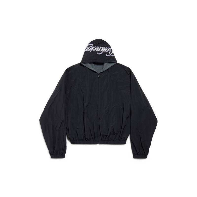 Men's Cursive Reversible Tracksuit Jacket in Black/grey 1