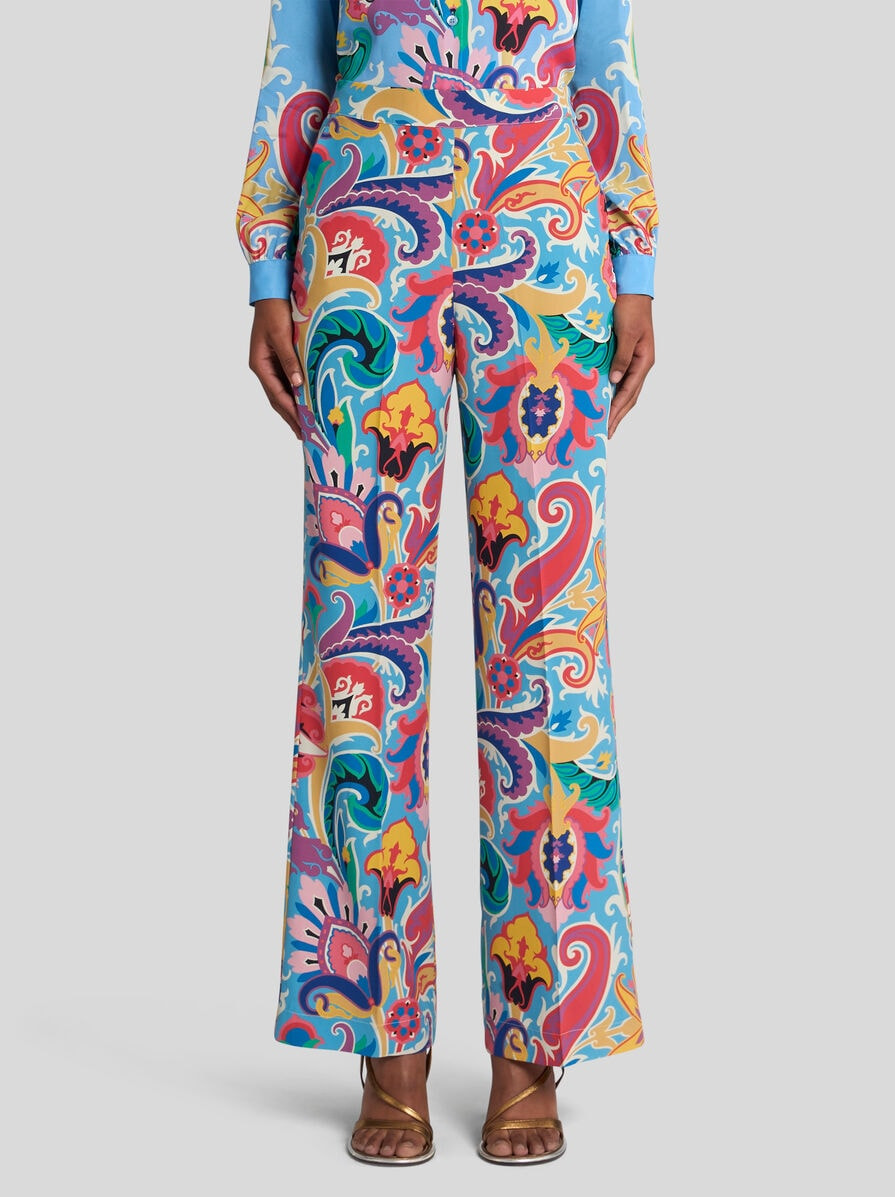 SILK TROUSERS WITH FLORAL PRINT - 2