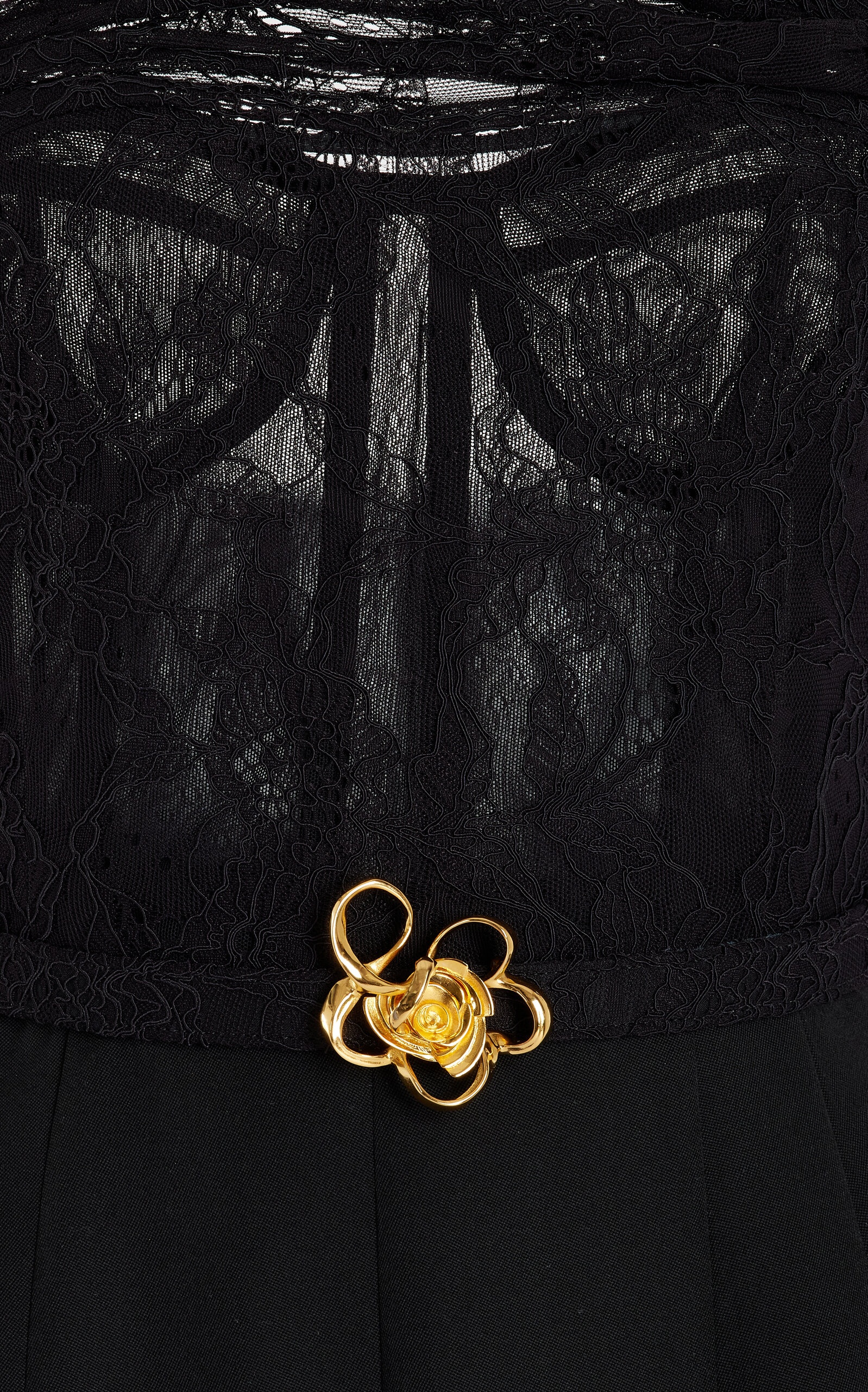 Lace-Trimmed Grain De Poudre Wool Jumpsuit black - 7