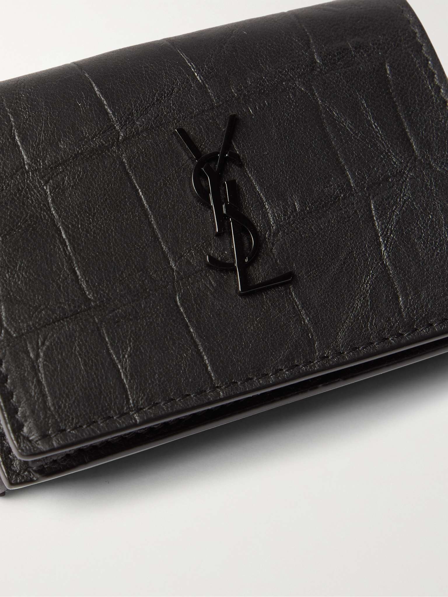 Logo-Appliquéd Croc-Effect Leather Trifold Wallet - 4