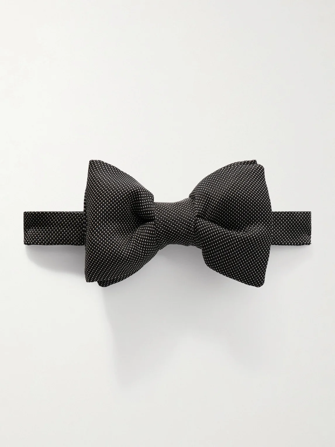 Pre-Tied Polka-Dot Silk-Satin Bow Tie - 1