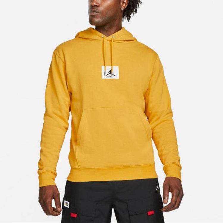 Air Jordan Statement Logo Printing Casual Sports Hoodie 'Yellow' DA9817-713 - 4