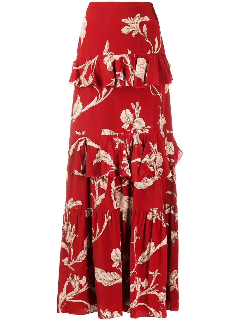 ruffled maxi floral dress - 1