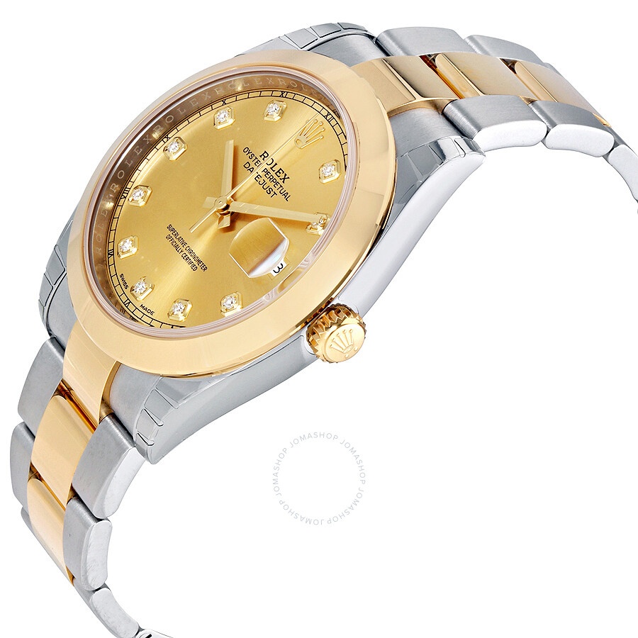 Rolex Datejust 41 Champagne Diamond Dial Steel and 18K Yellow Gold Oyster Men's Watch 126303CDO - 2