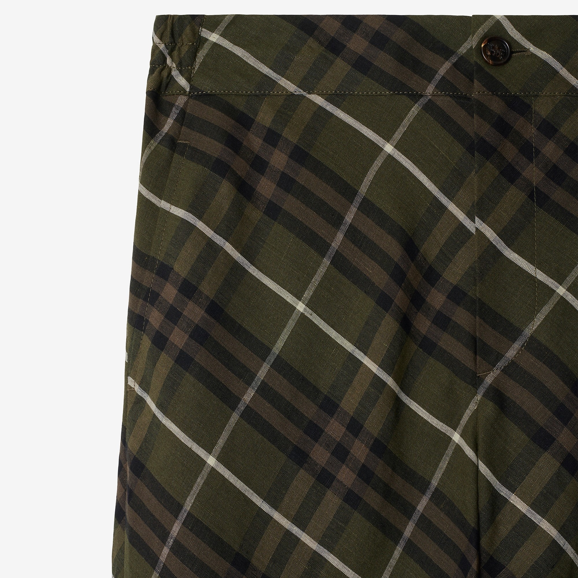 Check Linen Tailored Trousers - 5
