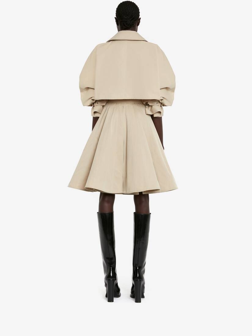 Women's Panelled Trench Coat in Beige - 4