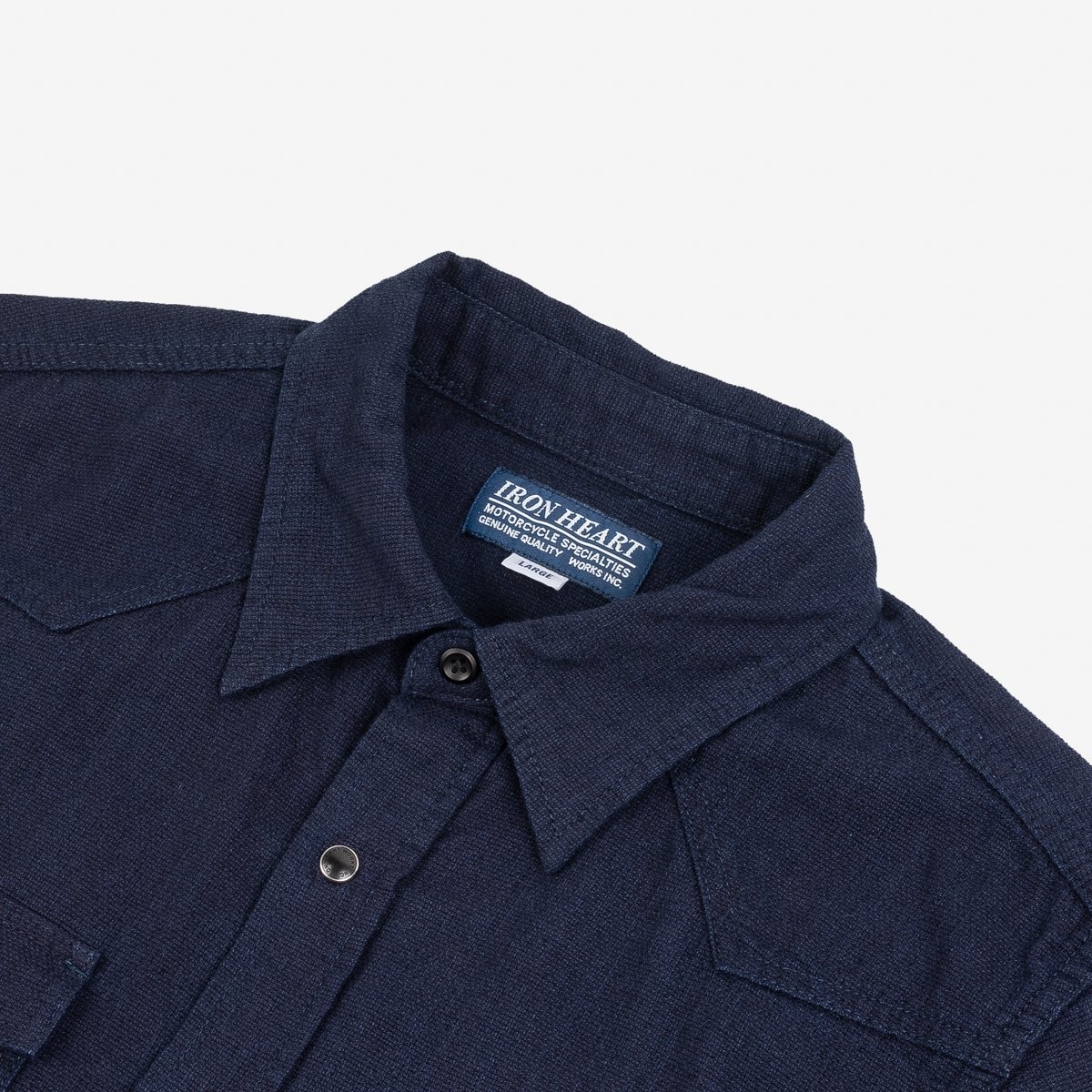 IHSH-357-IND 5oz Dobby Cloth Western Shirt - Indigo - 6
