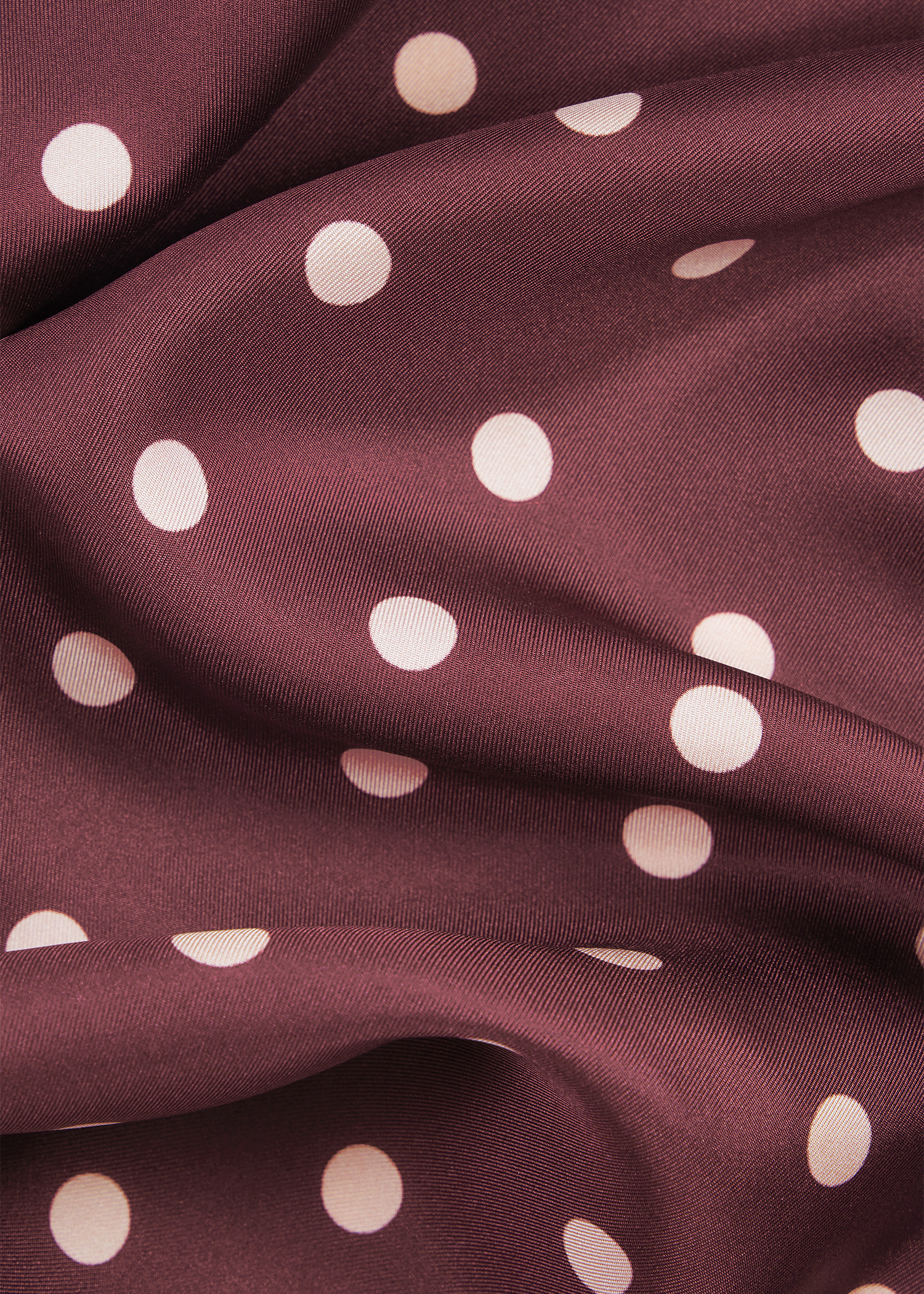 Women's Burgundy and Pink Silk Polka Dot Scarf - 4