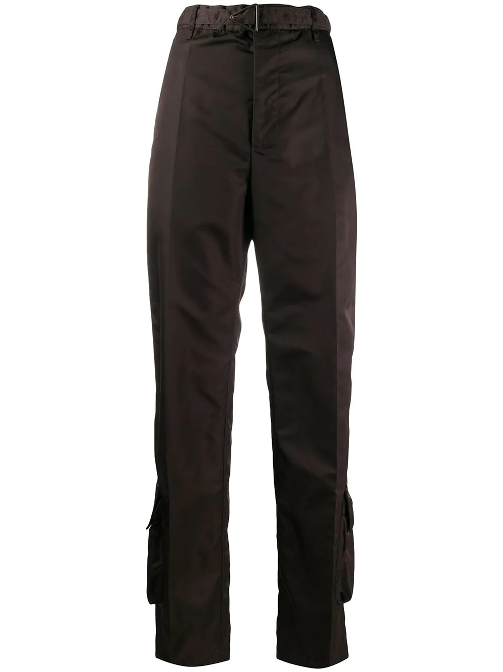 high-waisted cargo trousers - 1