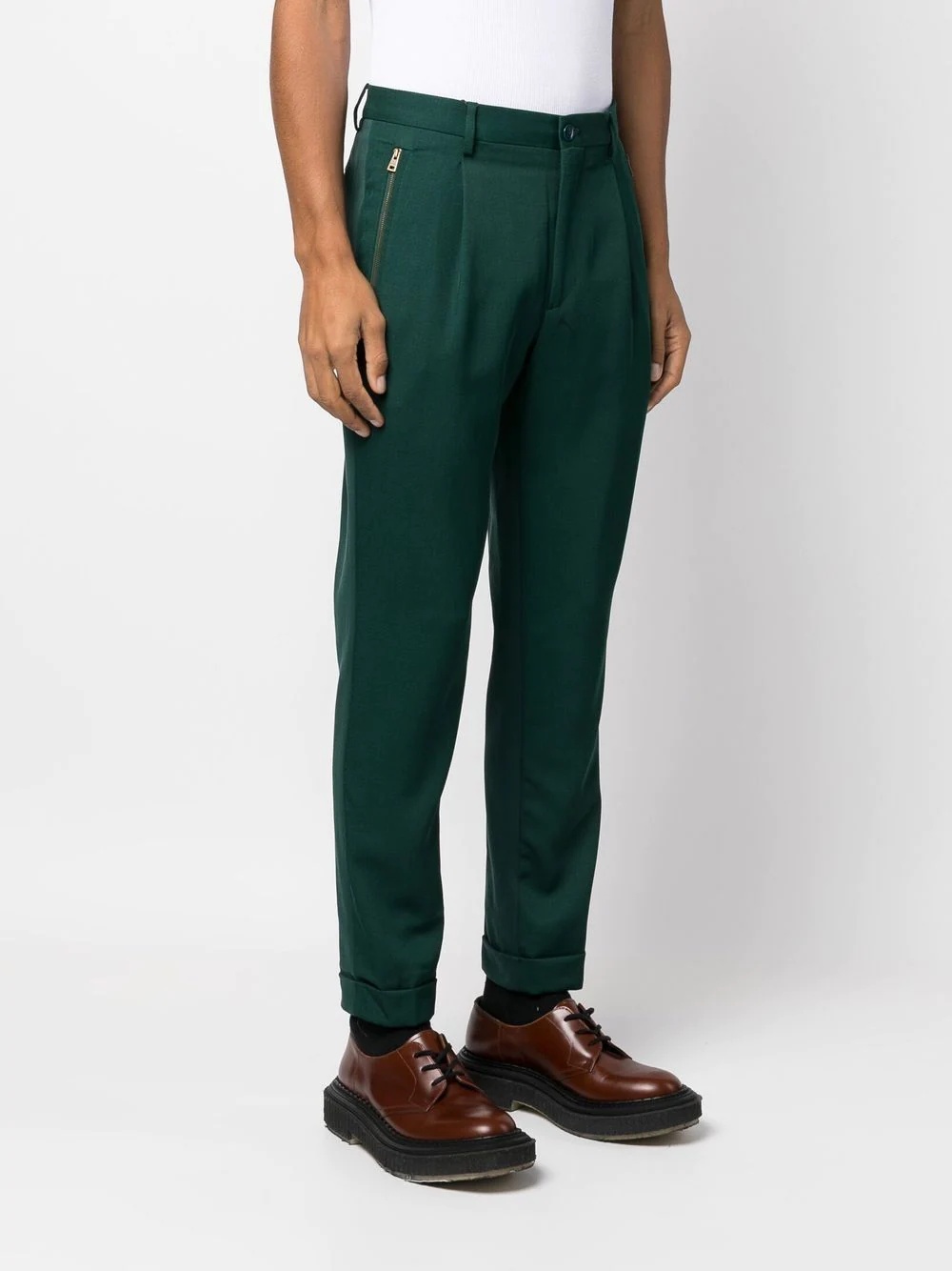 mid-rise tapered trousers - 3