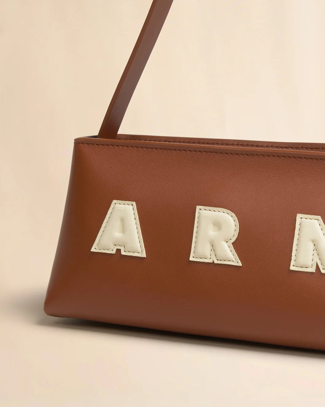 BROWN LEATHER MUSEO BAGUETTE BAG - 5
