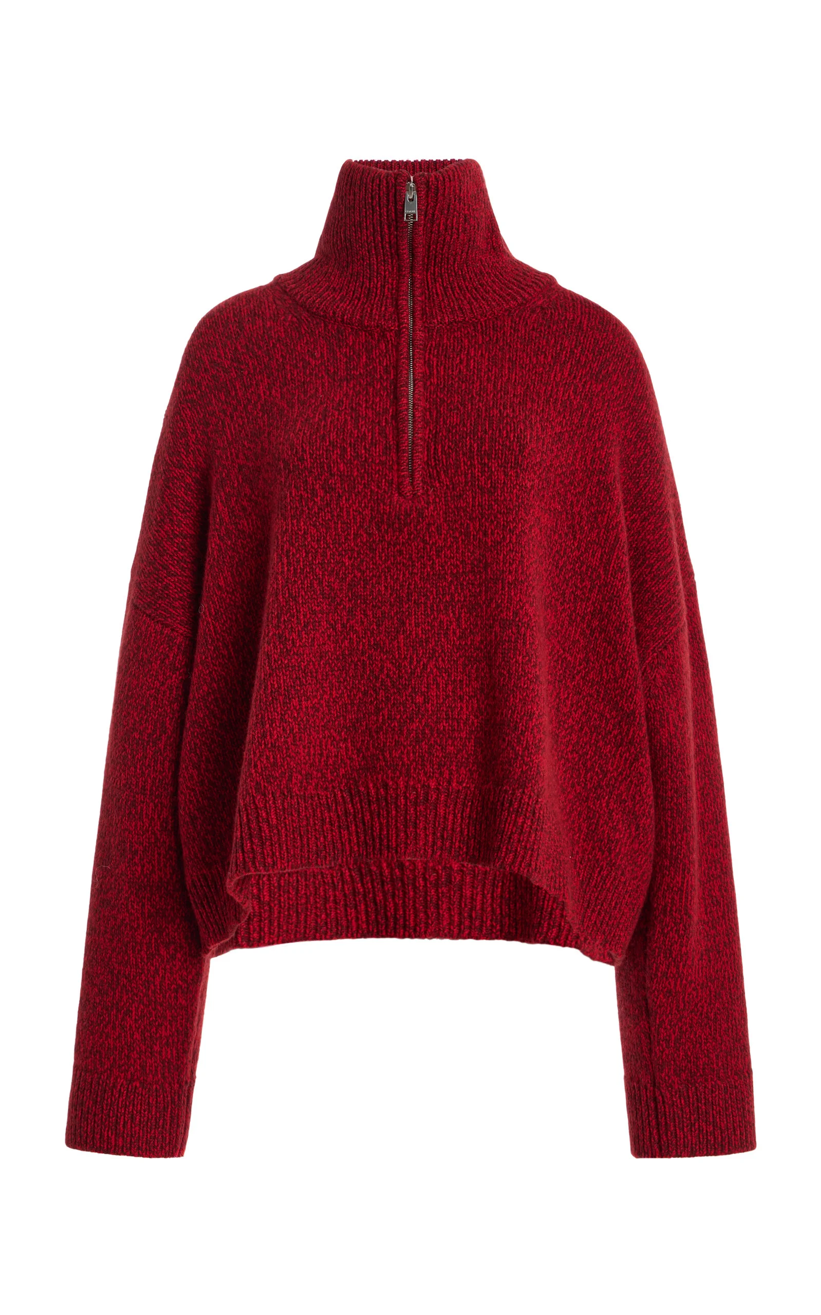 The Half Zip Marled Wool Sweater - 1