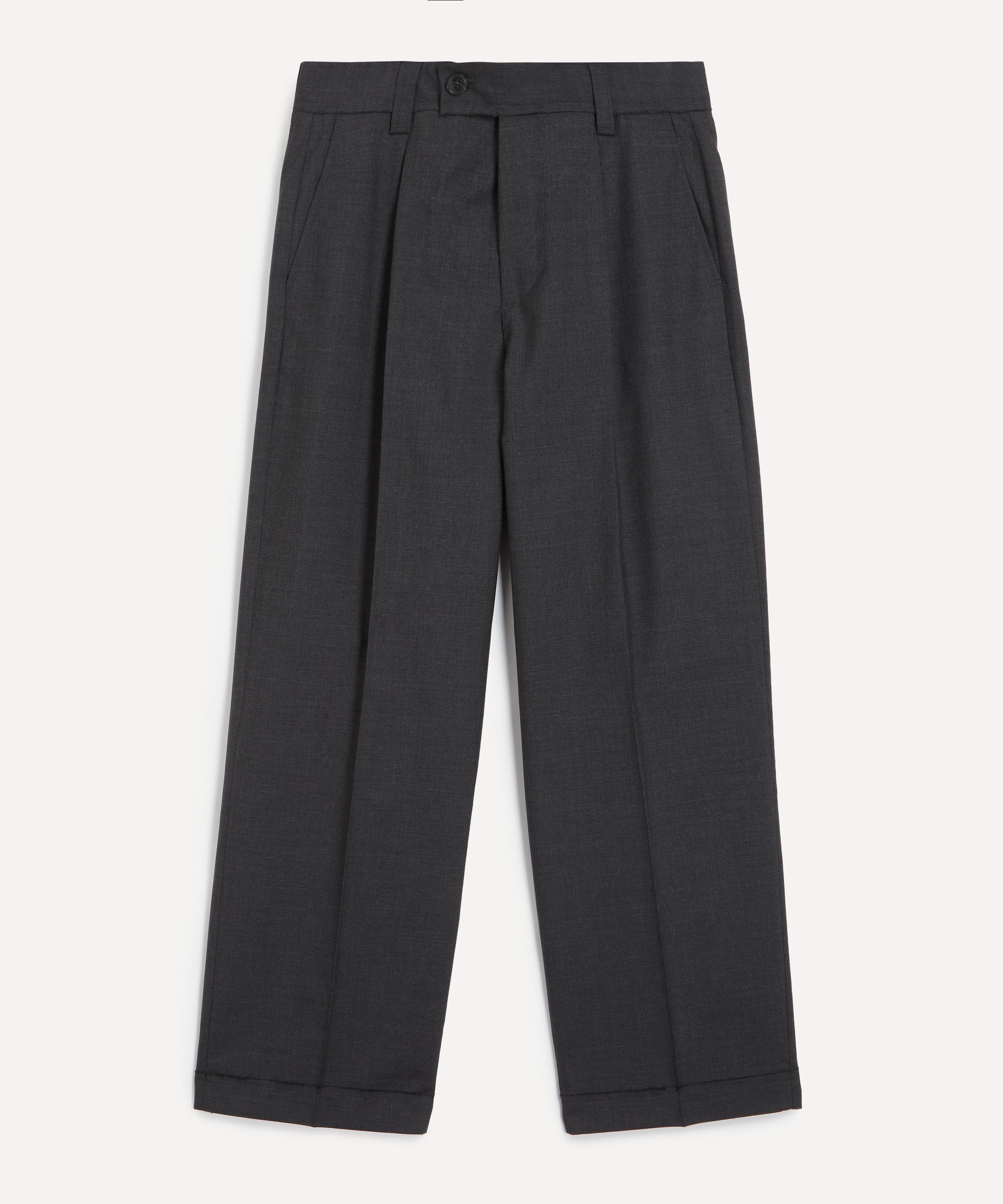 Patch Grey Worsted Wool Trousers - 1