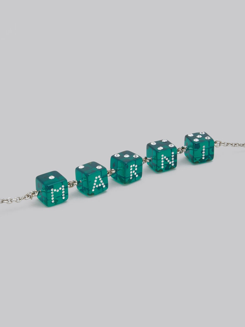 LARGE RHINESTONE DICE CHARM BRACELET - 4