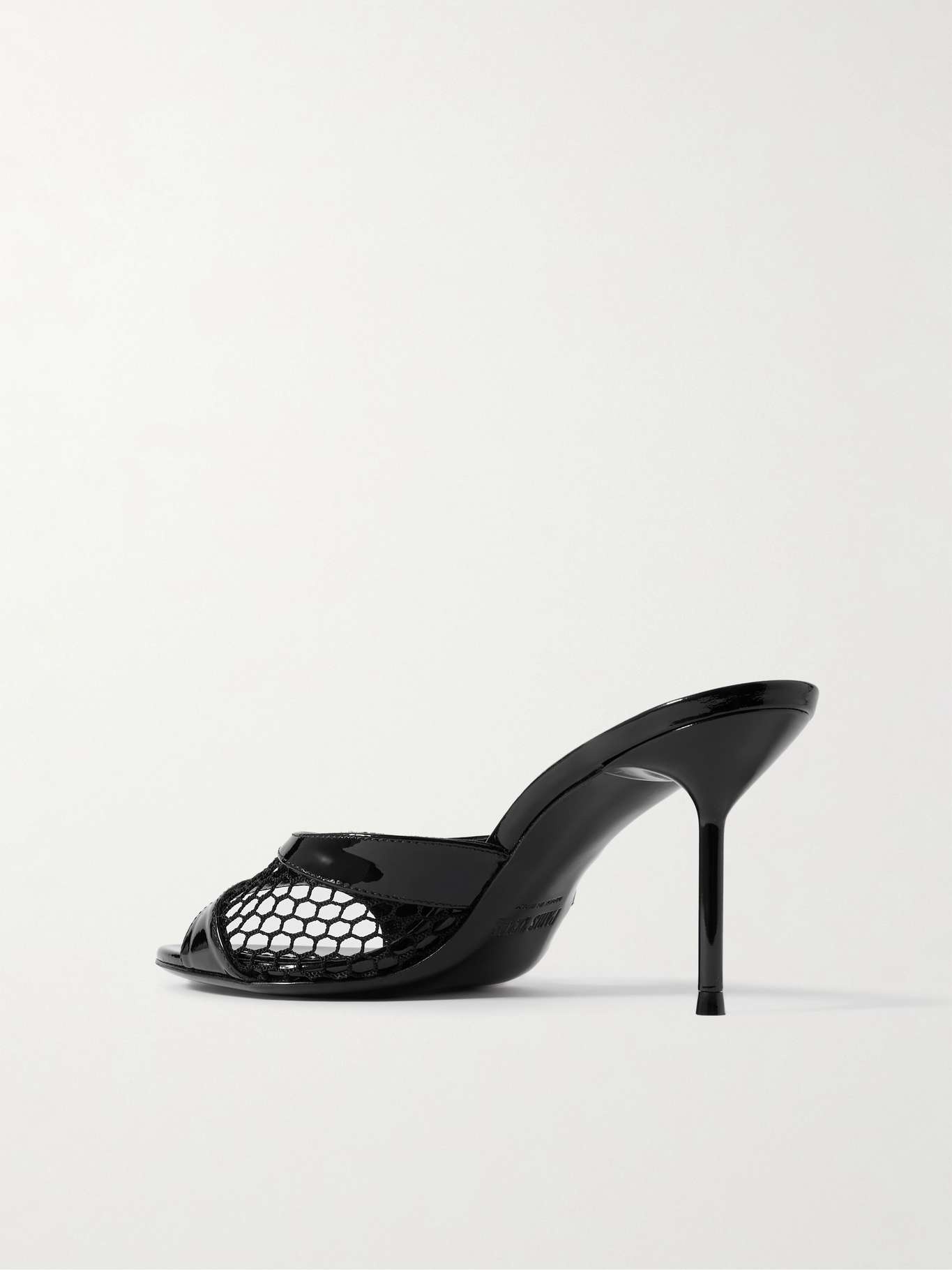 Lidia patent-leather and mesh sandals Black - 3