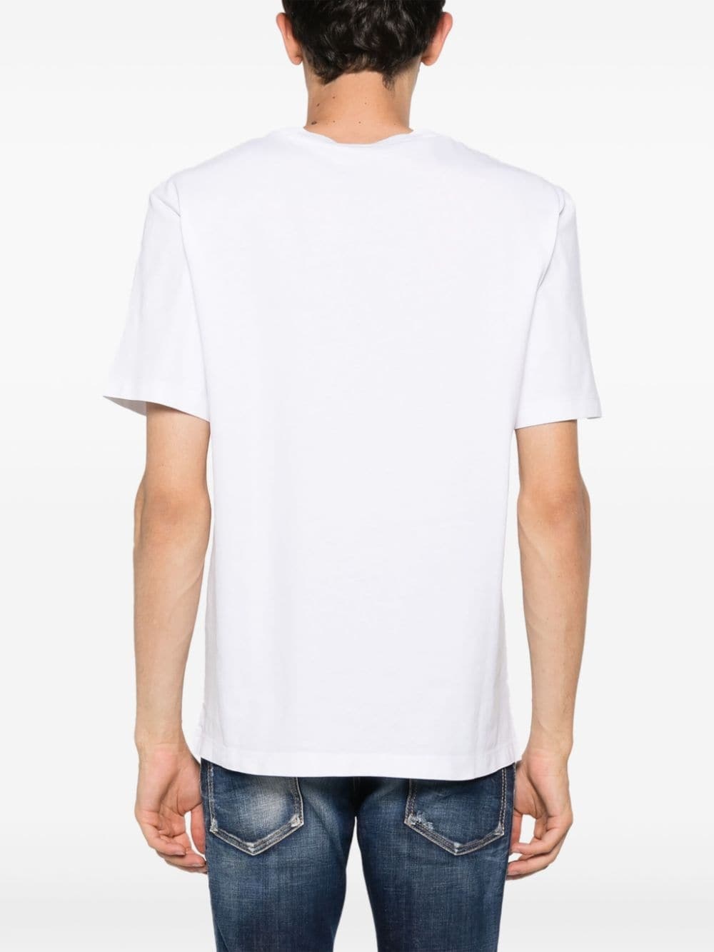 logo-embroidered cotton T-shirt - 4