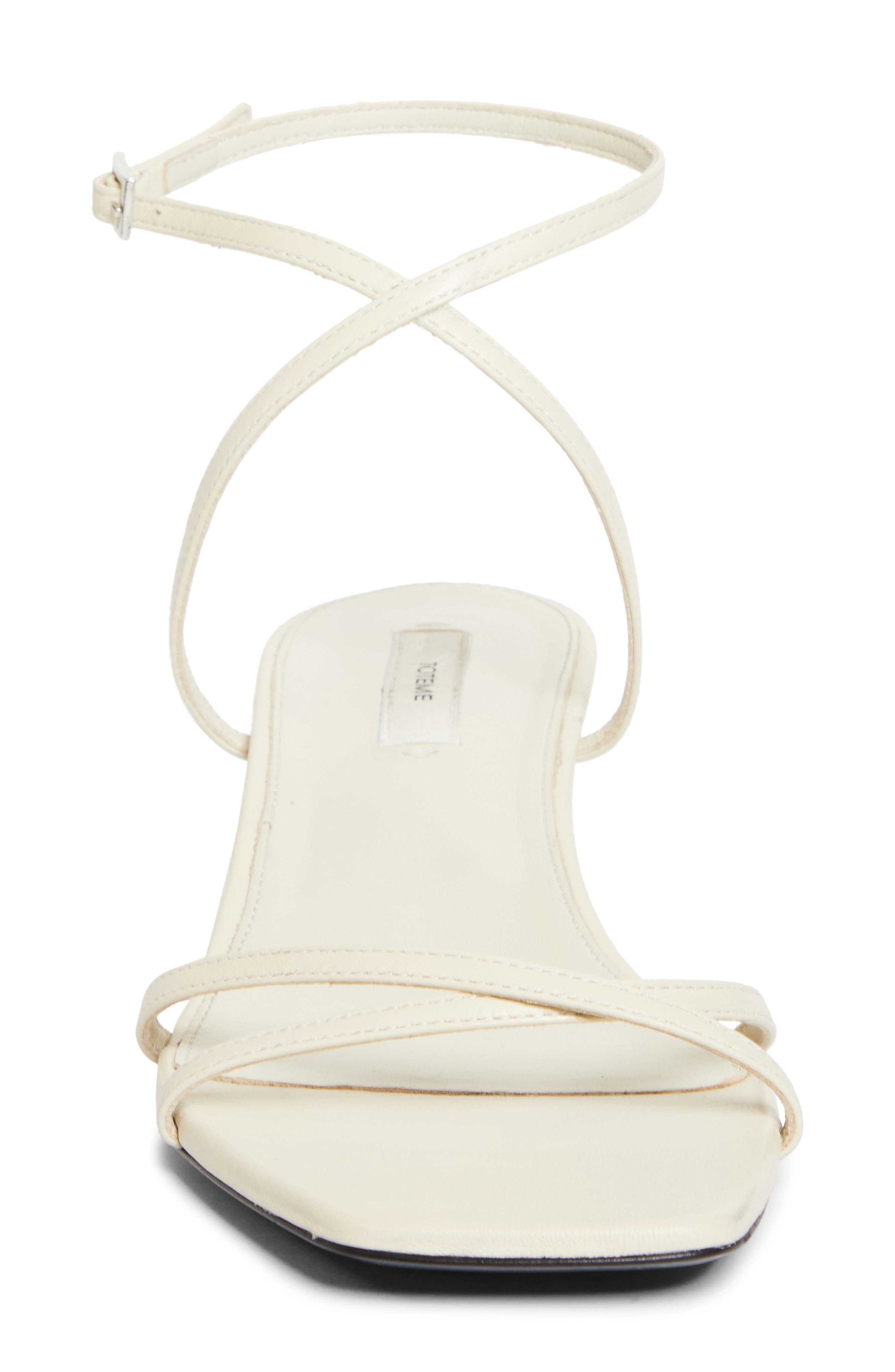 TOTEME Crossover Kitten Heel Sandal in Off-White at Nordstrom - 4