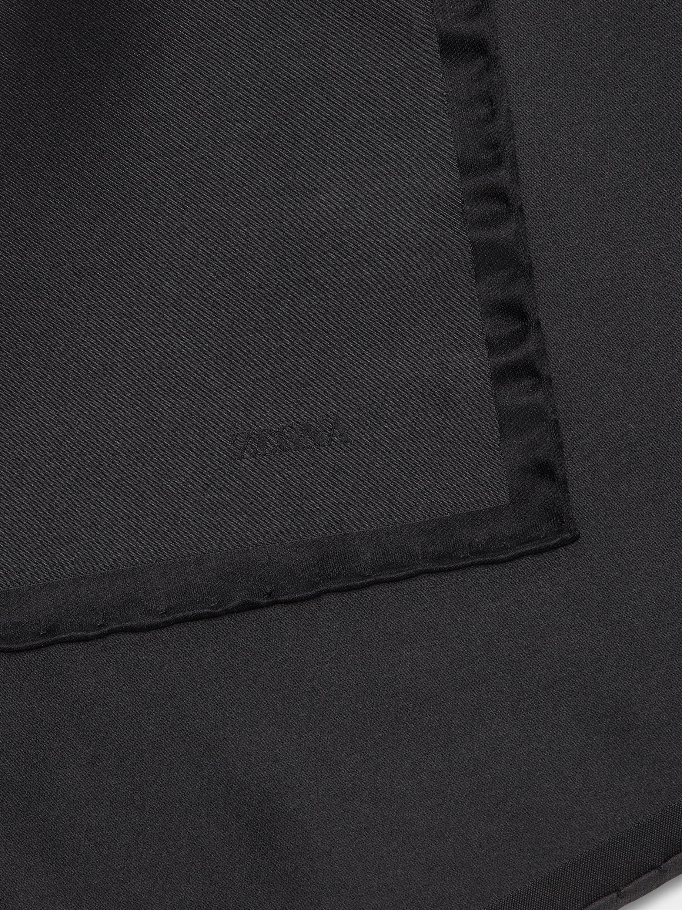 BLACK SILK POCKET SQUARE - 2