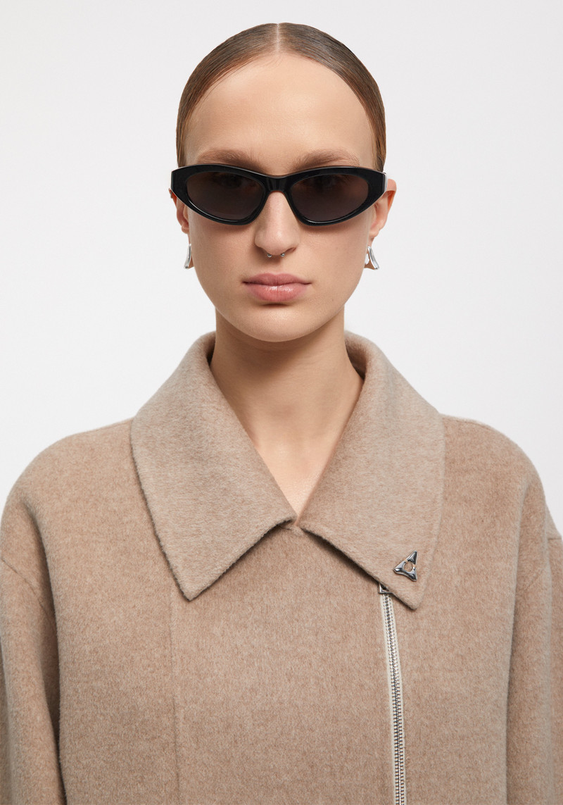 NORMAN Wool zip-up long coat 3