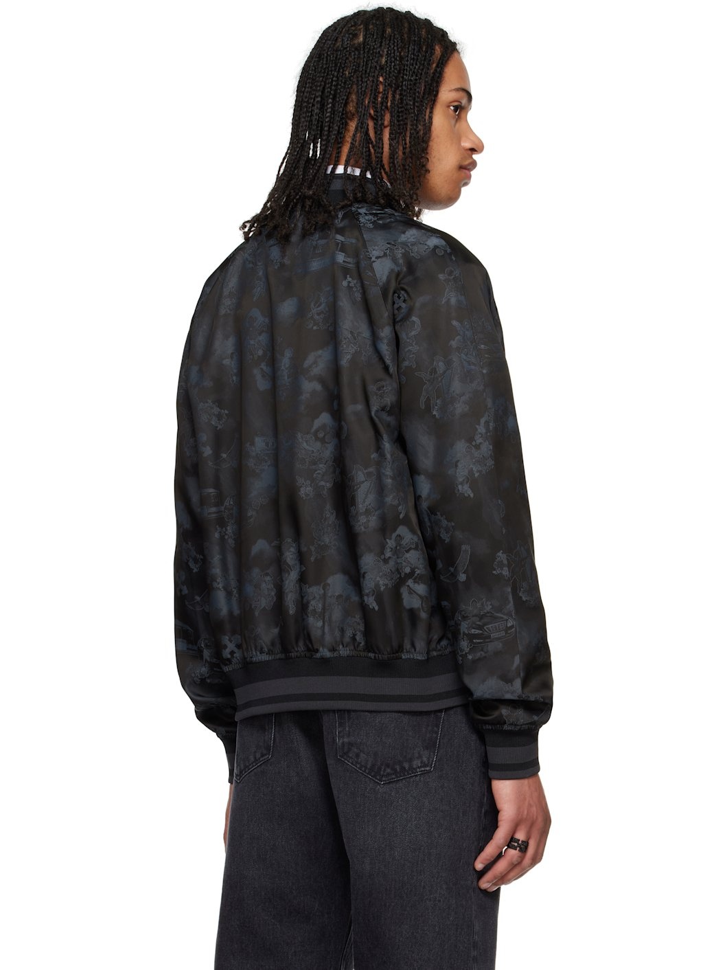 Black Fresco Souvenir Varsity Bomber Jacket - 3