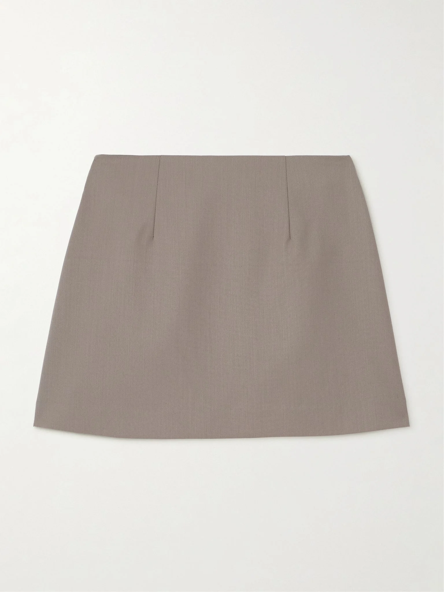 Wool-blend twill mini skirt Stone - 1
