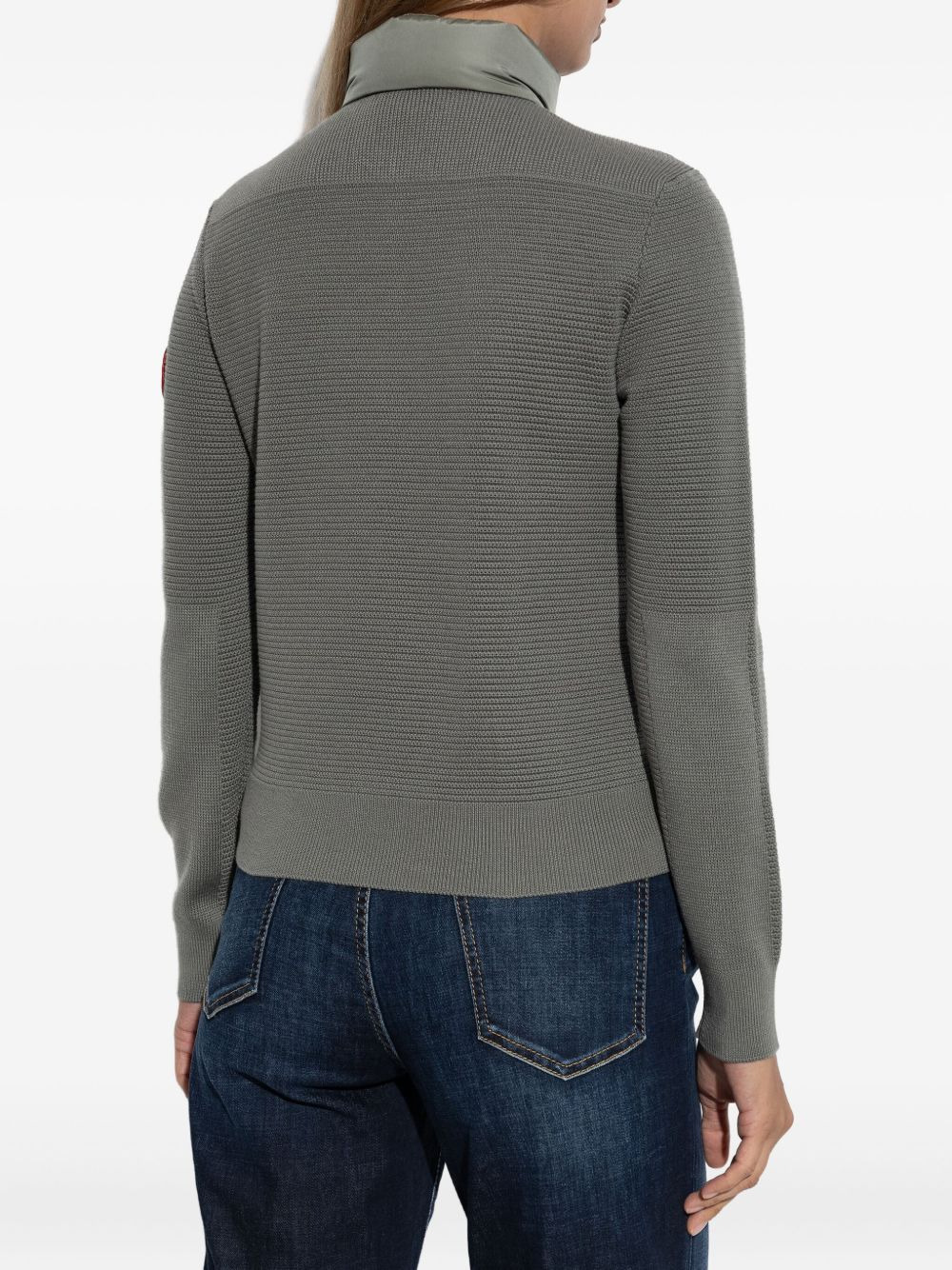 quilted knit-panel jacket - 4