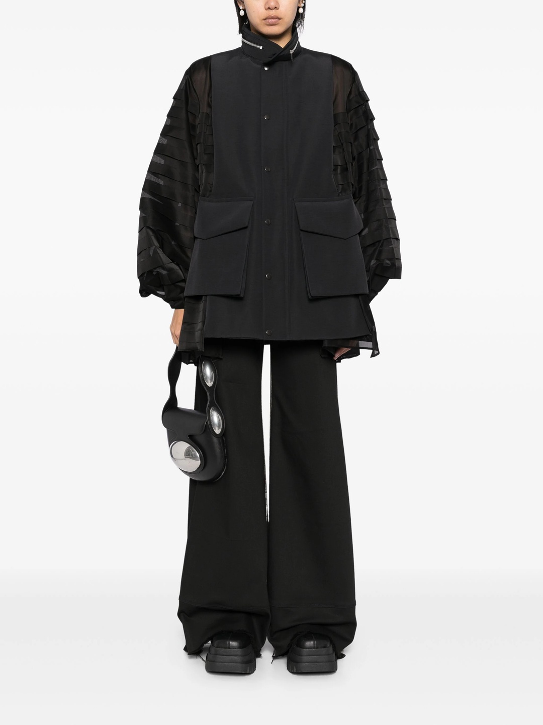 ブルゾン Sacai Grosgrain Bonding X Silk Organdy Blouson SACAI | GROSGRAIN BONDING BLOUSON