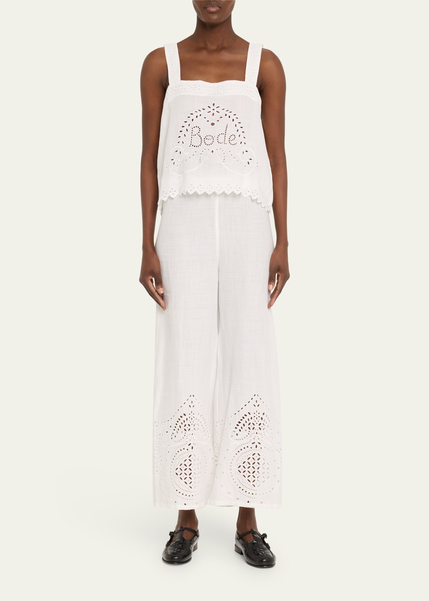 Belvoir Broderie Anglaise Lace Tank Top - 2