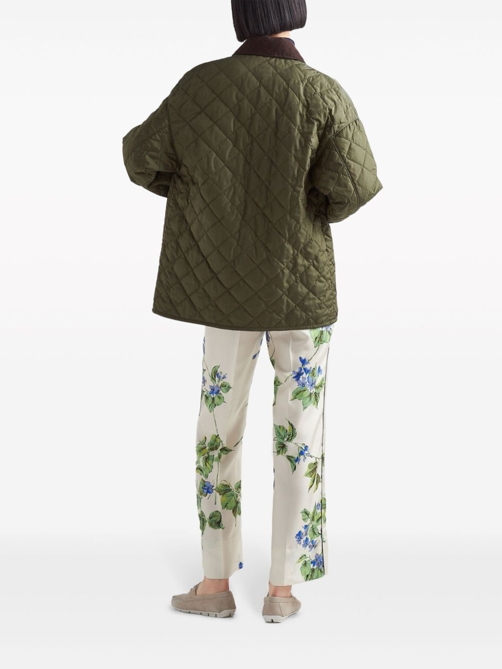 floral twill trousers - 3